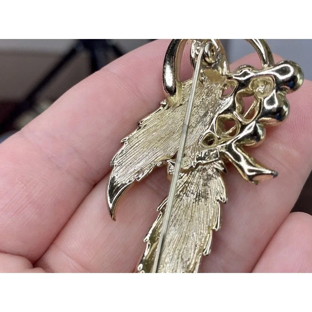 Coro Signed Brooch Silver‎ Tone Leaf Faux Pearl Pin